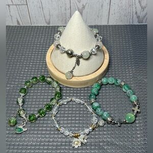 Beautiful Women's Stretch Charm Bracelet Set